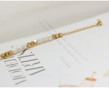 Golden Natural Freshwater Pearl Necklace