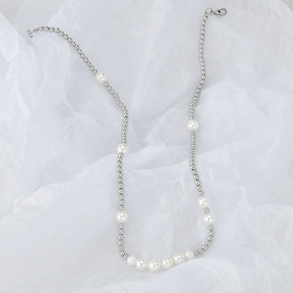 Pearl Beaded Chain Necklace