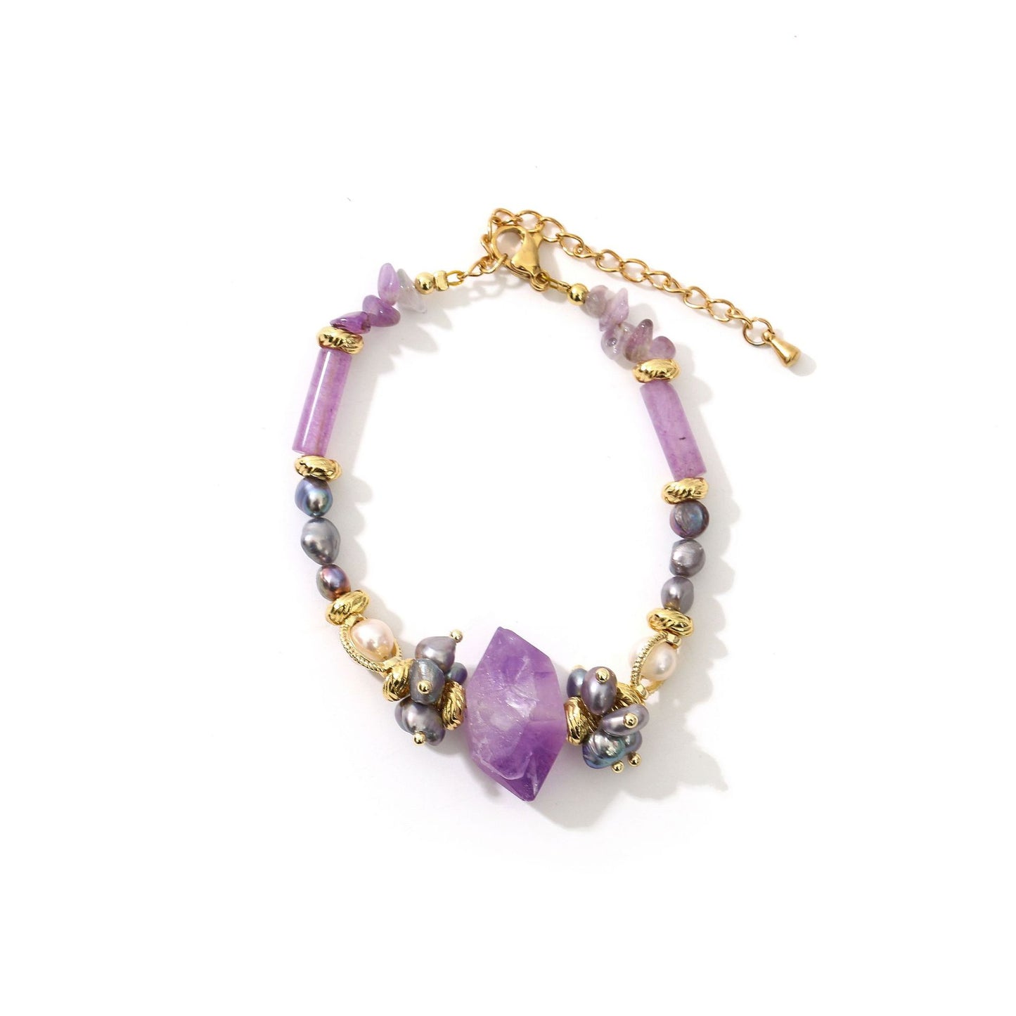 Gray Pearl Amethyst Baroque Versatile Bracelet