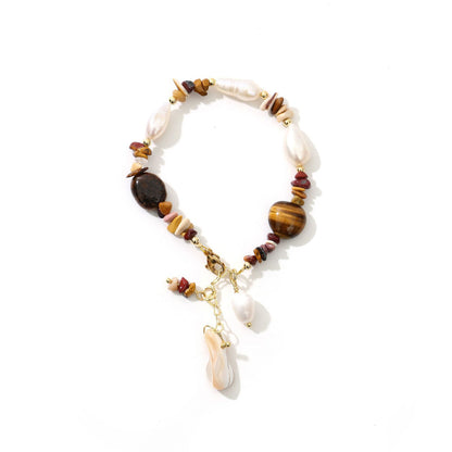 Tiger Eye Baroque Freshwater Pearl Versatile Bracelet