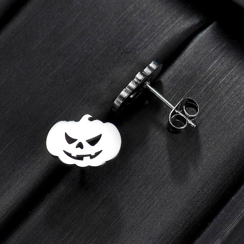 Stainless Steel Halloween-themed Expression Pattern Earrings