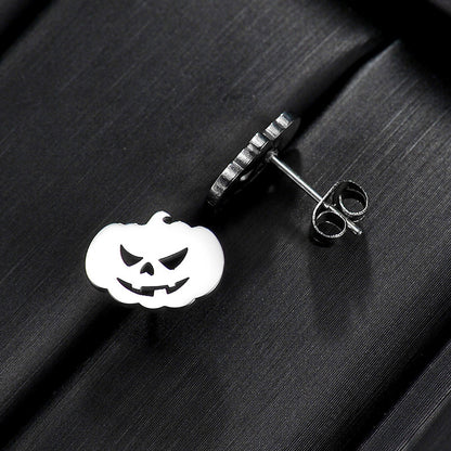 Stainless Steel Halloween-themed Expression Pattern Earrings