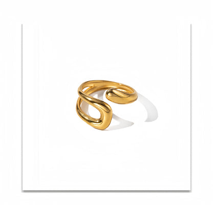 18K Gold Plated INS Style Irregular Ring Waterproof