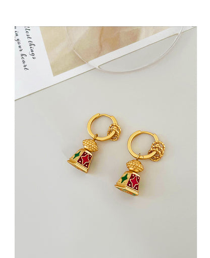 Retro Multi-Wear Enamel Oil Drop Earrings