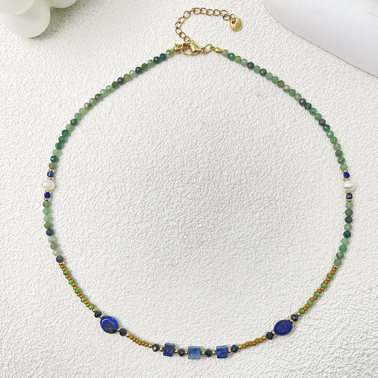 Green Aventurine Rice Bead Necklace