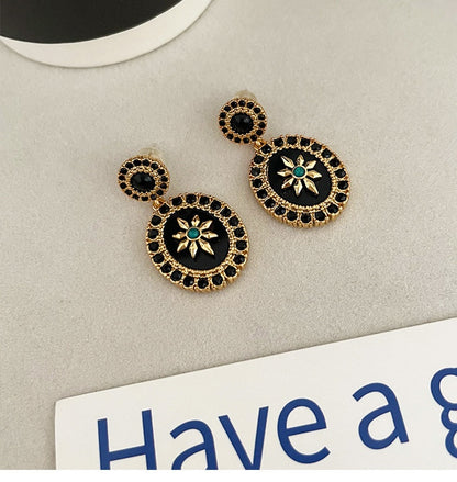 Vintage Black Star Diamond Earrings