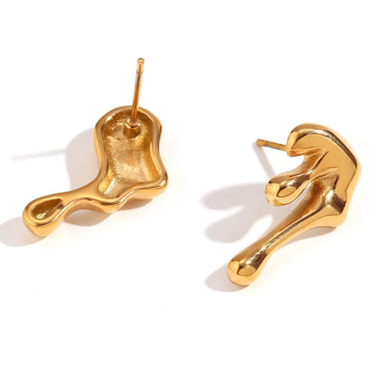 18K Gold Plated Abstract Lava Love Waterproof Earrings