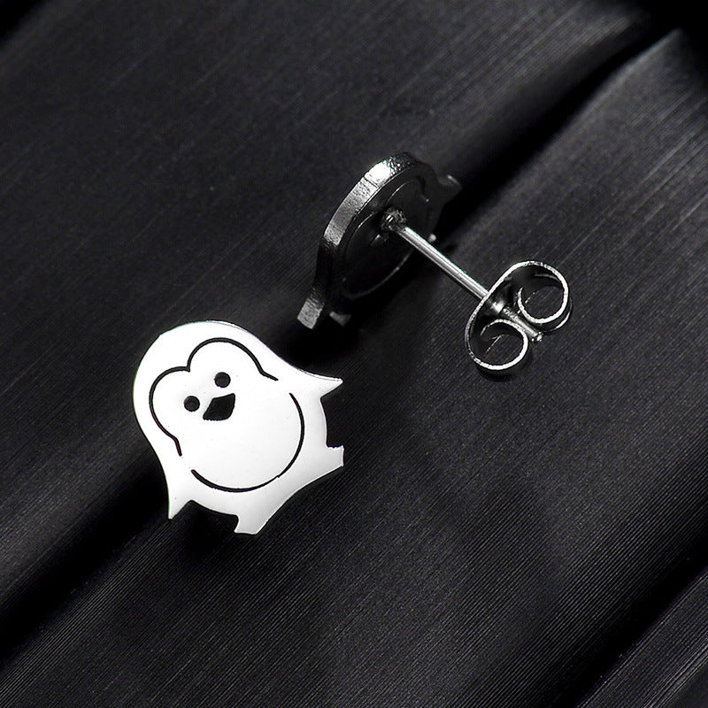 Stainless Steel Halloween-themed Expression Pattern Earrings