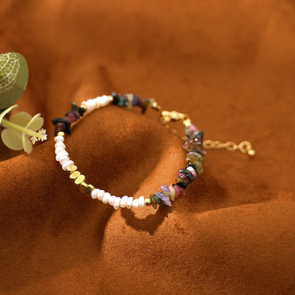 Tourmaline Natural Freshwater Pearl Bracelet