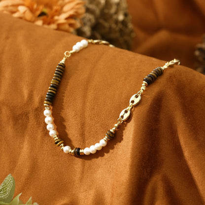 Tiger Eye Natural Freshwater Pearl Necklace