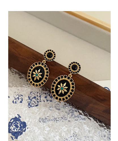 Vintage Black Star Diamond Earrings