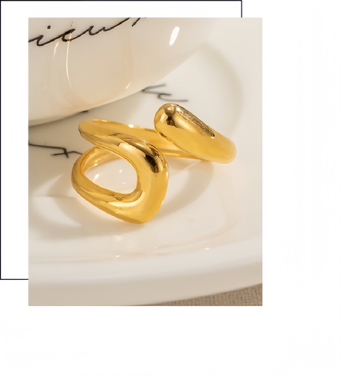 18K Gold Plated INS Style Irregular Ring Waterproof