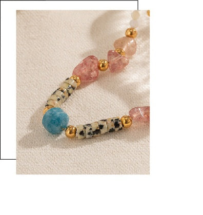 18K Gold Plated Colorful Bbeaded Necklace Waterproof