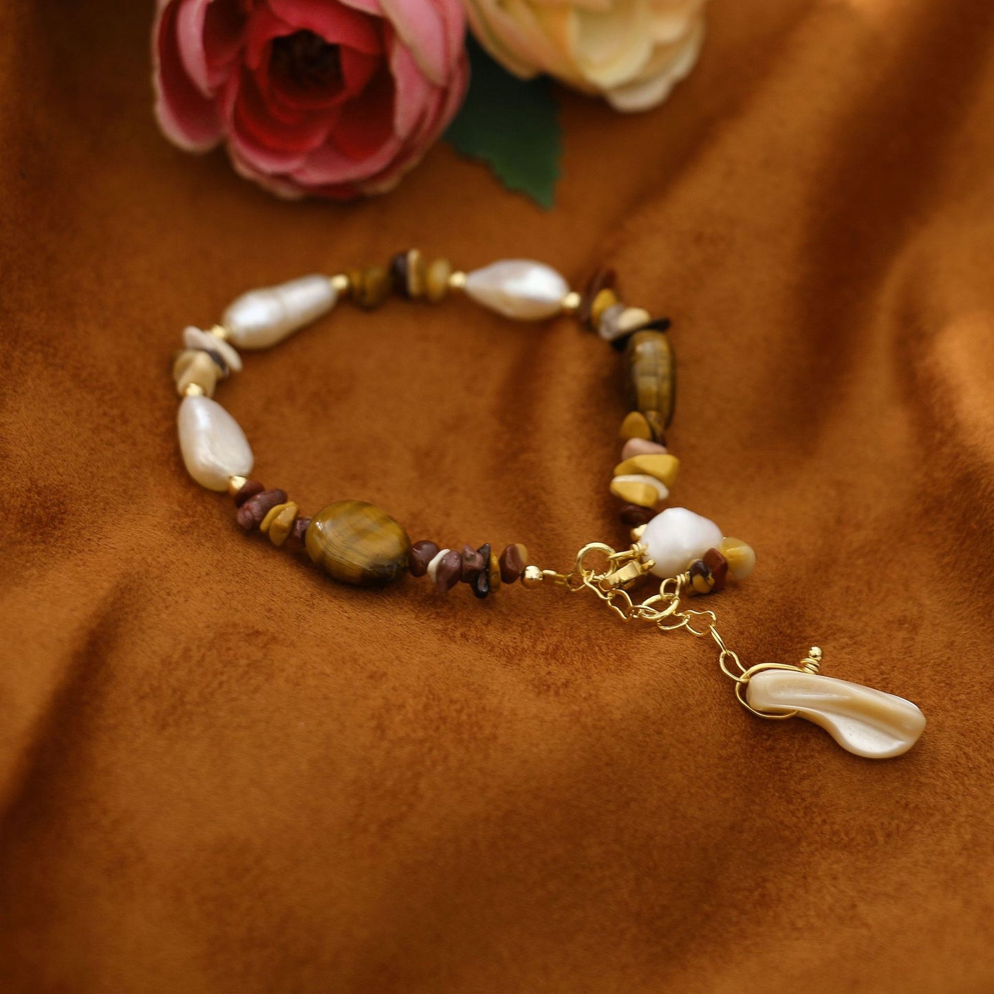 Tiger Eye Baroque Freshwater Pearl Versatile Bracelet