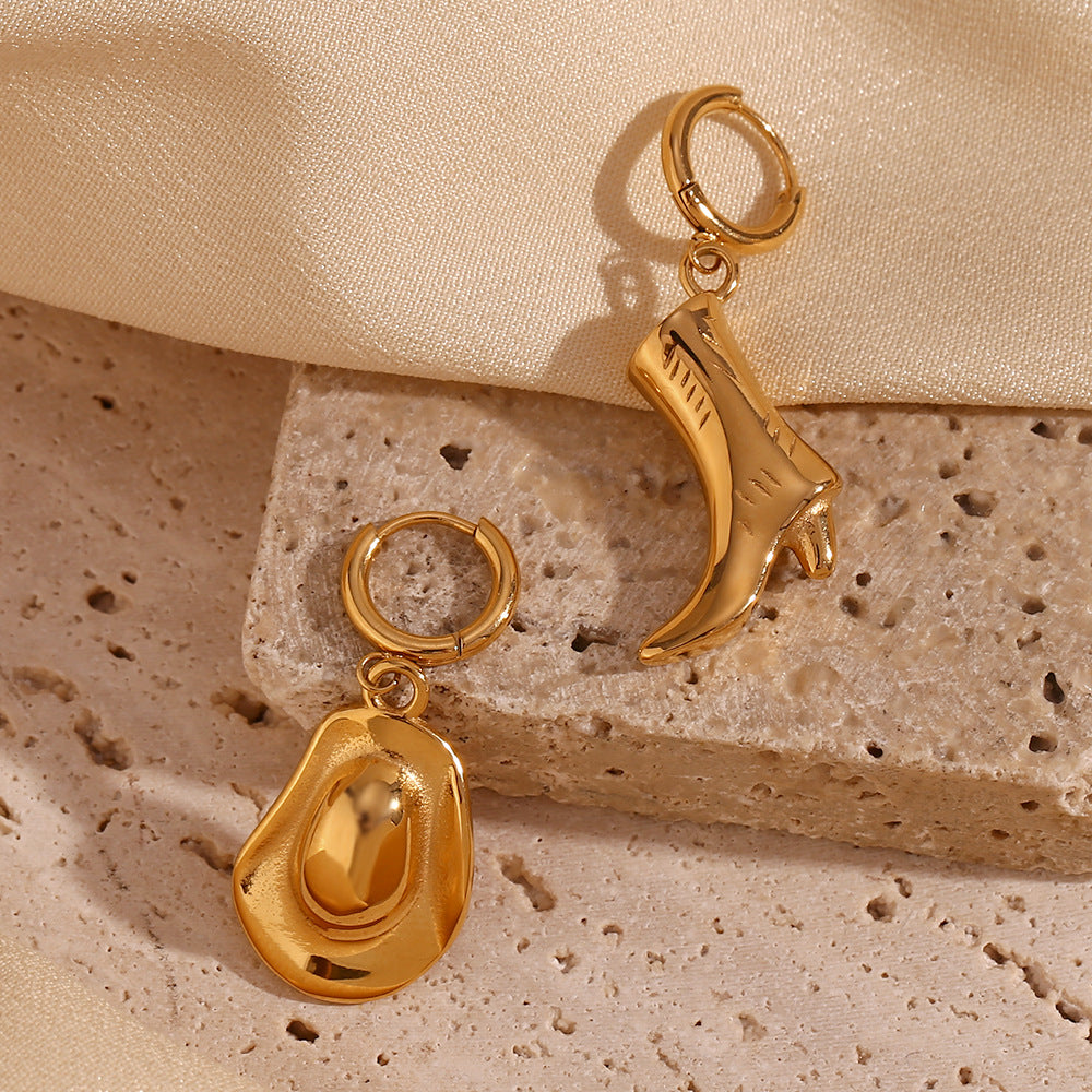 18K Gold Plated Western Cowboy Boot Waterproof Earrings