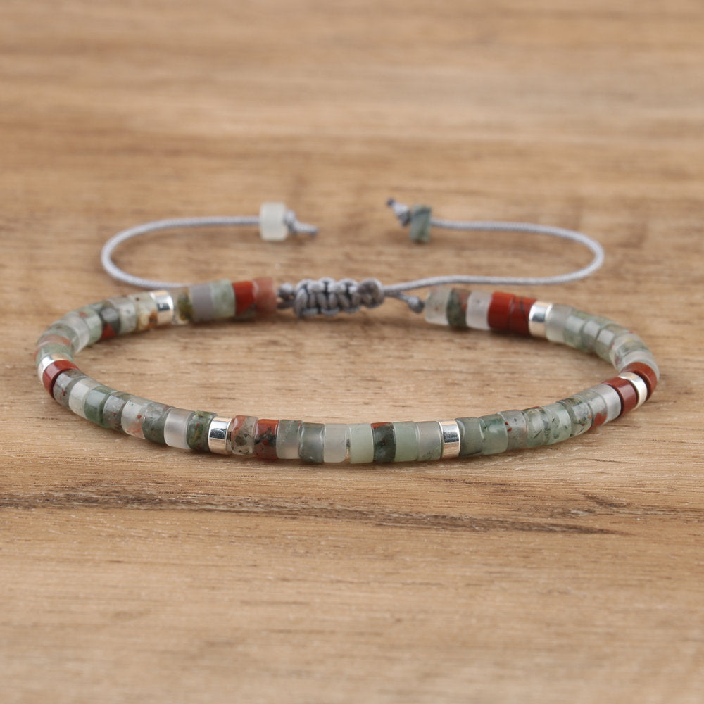 Natural Bloodstone Woven Bracelet