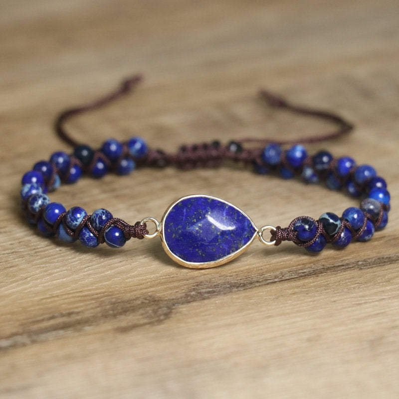 Natural Lapis Lazuli Woven Bracelet