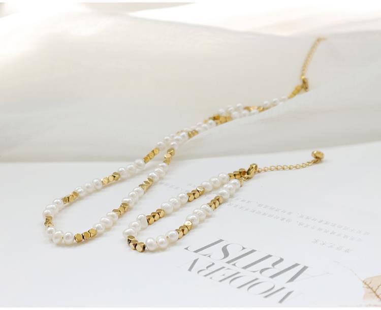 Golden Natural Freshwater Pearl Necklace