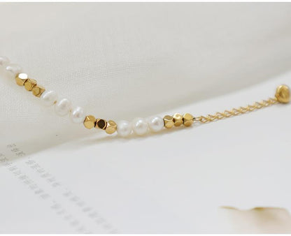 Golden Natural Freshwater Pearl Necklace