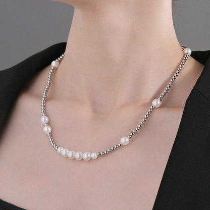 Pearl Beaded Chain Necklace