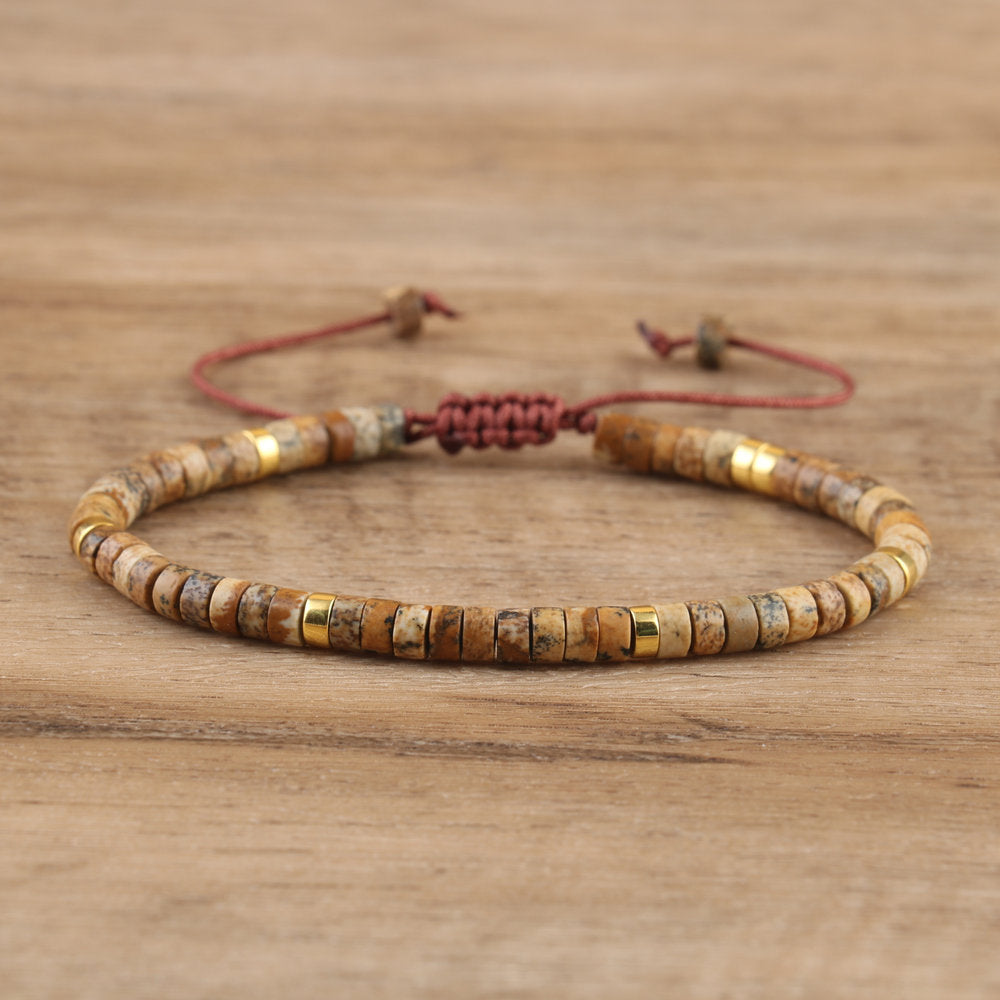 Natural Tiger Stone Woven Bracelet