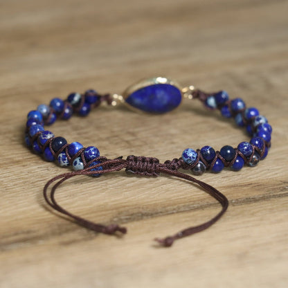 Natural Lapis Lazuli Woven Bracelet