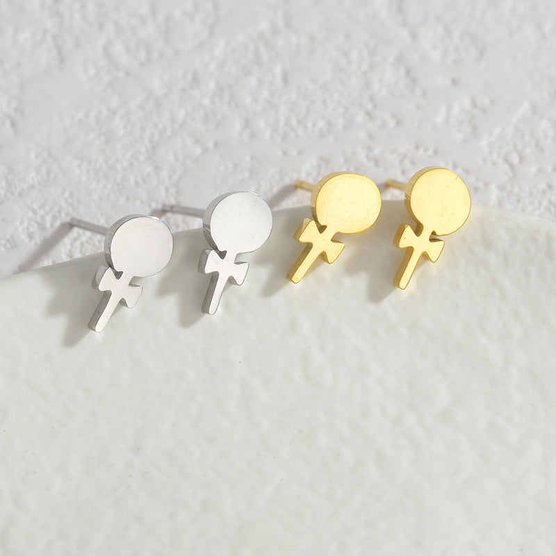 Stainless Lollipop Stud Earrings