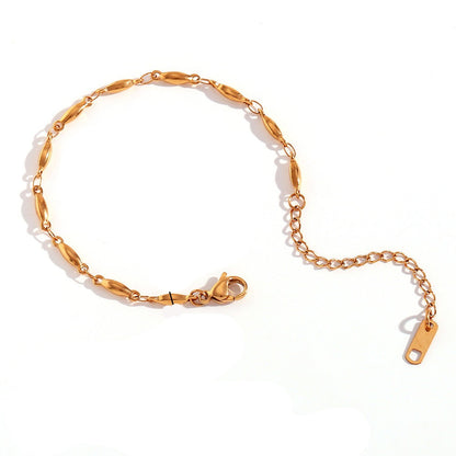 18K Gold Plated S Chain Box Chain Waterproof Bracelet