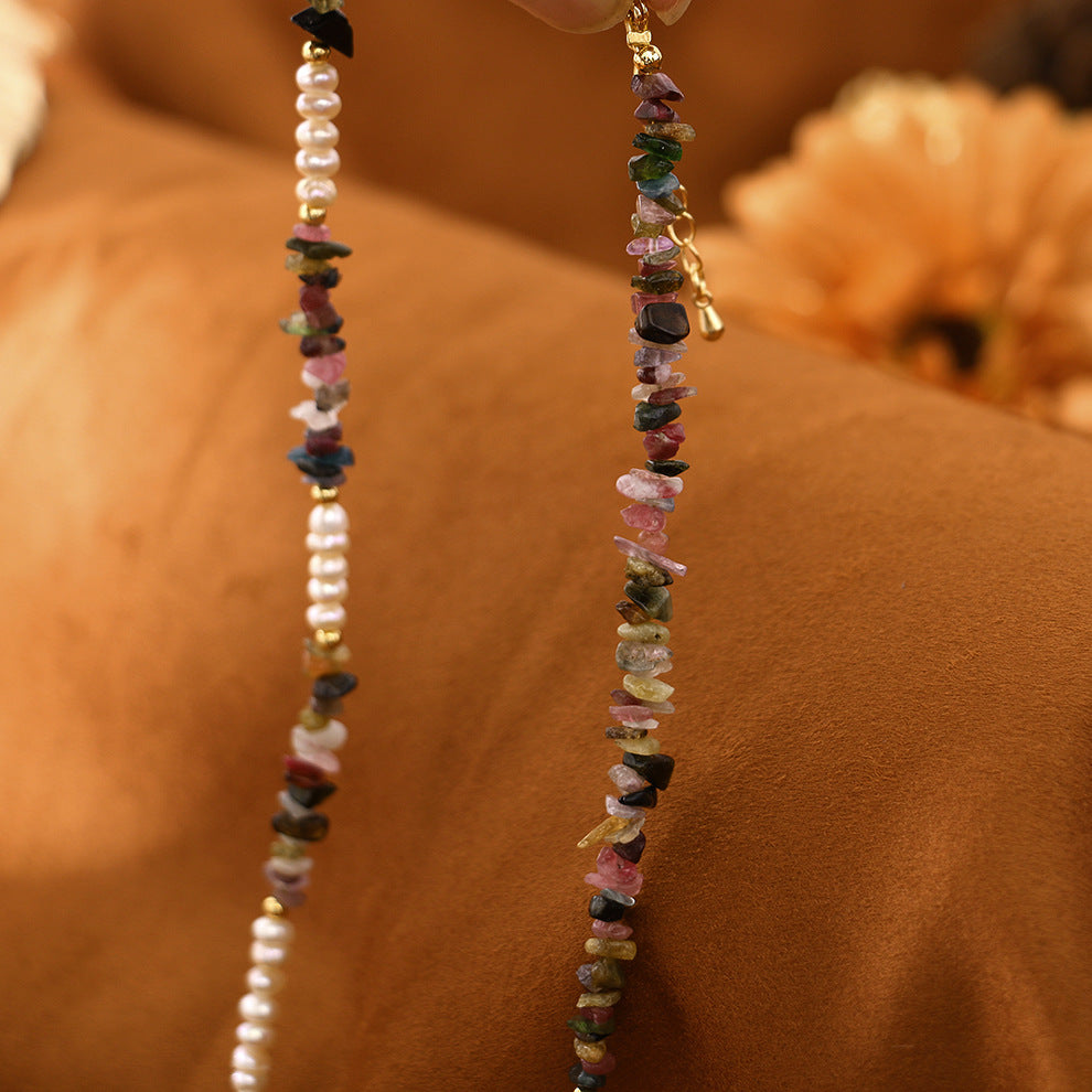 Baroque Natural Freshwater Pearl Tourmaline Necklace