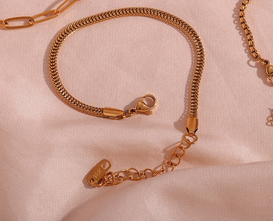 18K plated Snake Chain Waterproof Bracelet