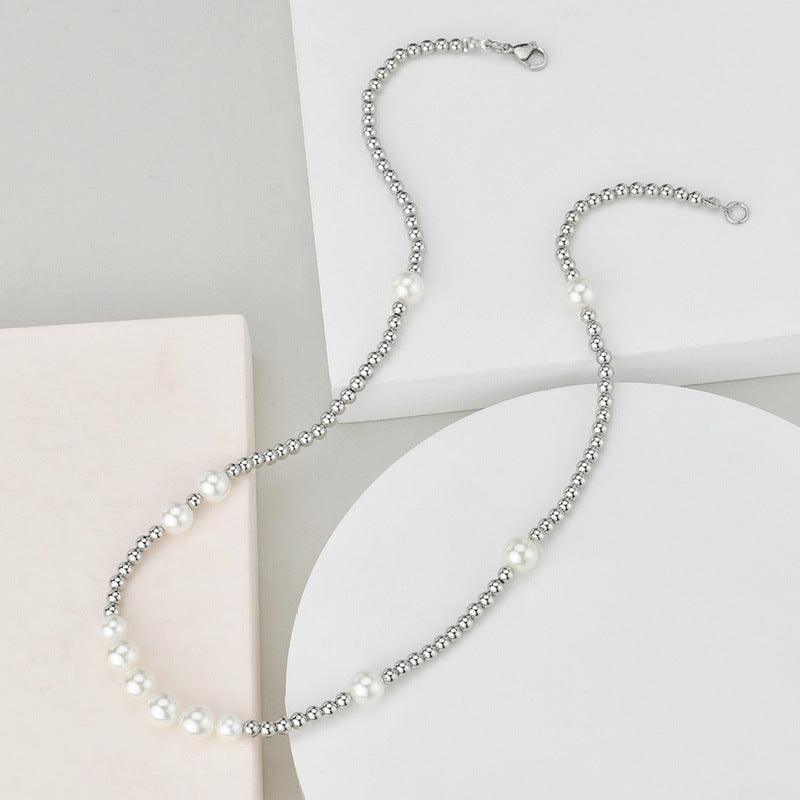 Pearl Beaded Chain Necklace