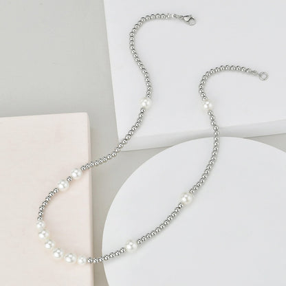 Pearl Beaded Chain Necklace