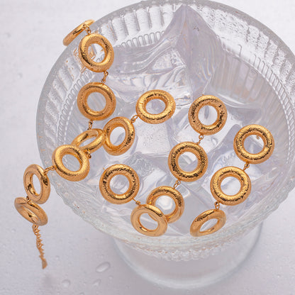 18K Gold Plated Round Style Bracelet Waterproof