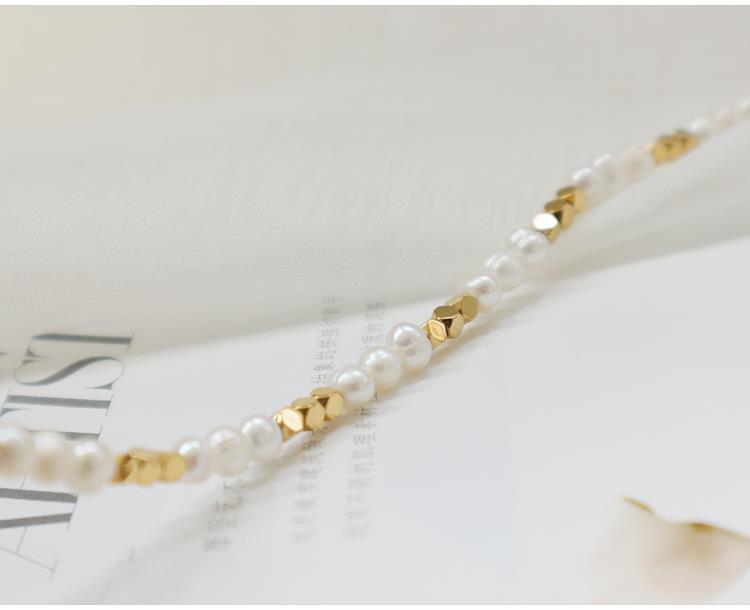 Golden Natural Freshwater Pearl Necklace