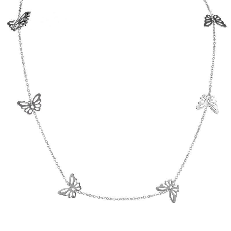 Stainless Steel Hollow Butterfly Necklace