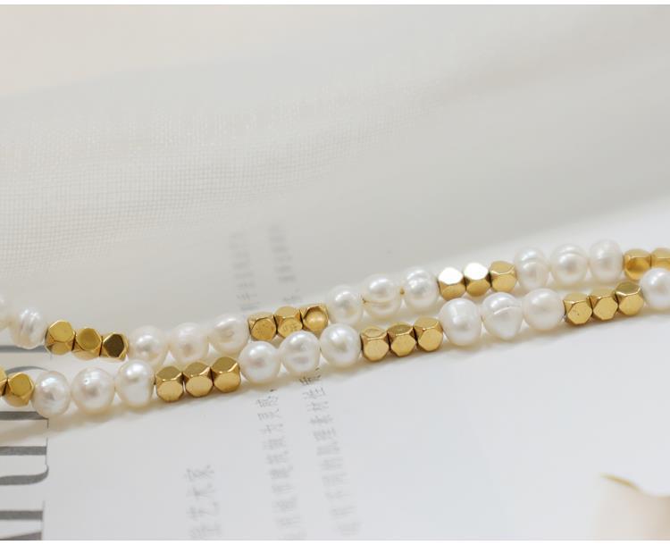 Golden Natural Freshwater Pearl Necklace