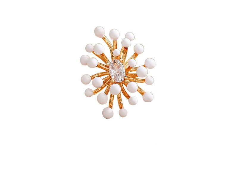 White Oil Dripping Firework Earrings