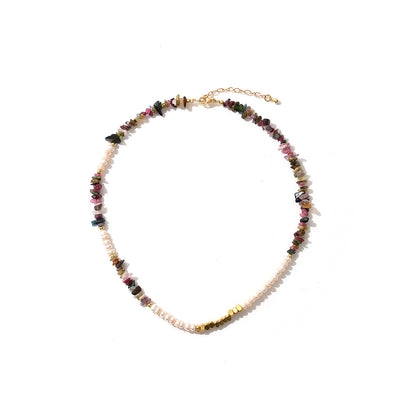 Baroque Natural Freshwater Pearl Tourmaline Necklace