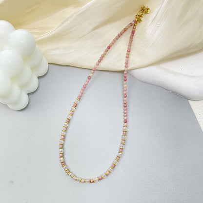 Natural gray rhodolite crystal necklace