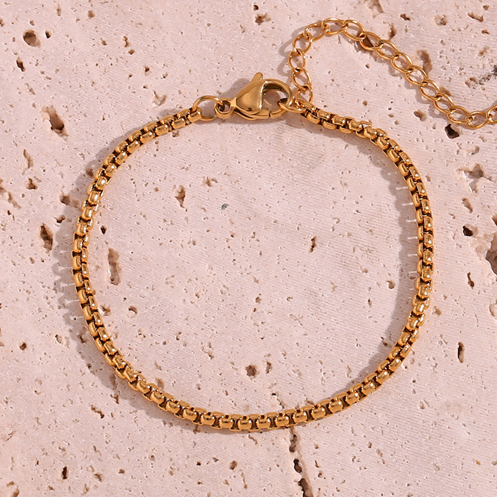 18K Gold Plated Box Waterproof Bracelet