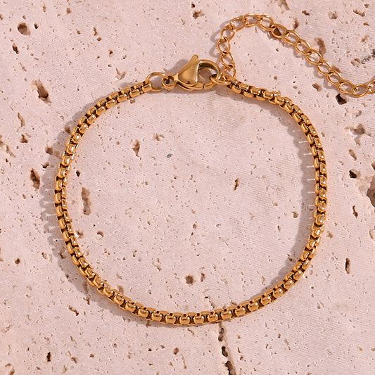 18K Gold Plated Box Waterproof Bracelet