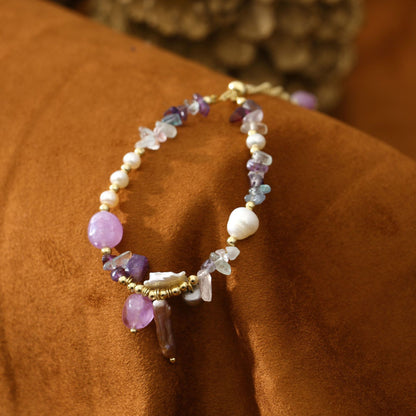 Pipa Bead Petal Pendant Chip Stone Versatile Pearl Bracelet