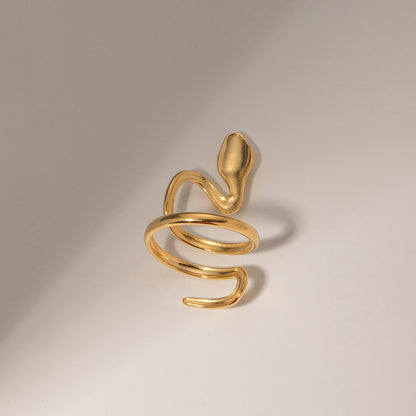 18K Gold Plated Snake Open Ring Waterproof