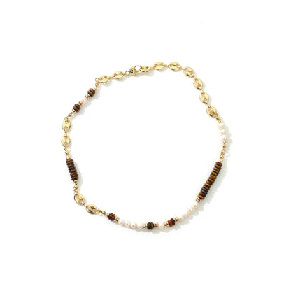 Tiger Eye Natural Freshwater Pearl Necklace