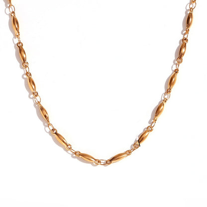 18K Gold Plated Pattern Chain Waterproof Necklace