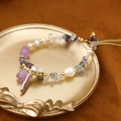 Pipa Bead Petal Pendant Chip Stone Versatile Pearl Bracelet