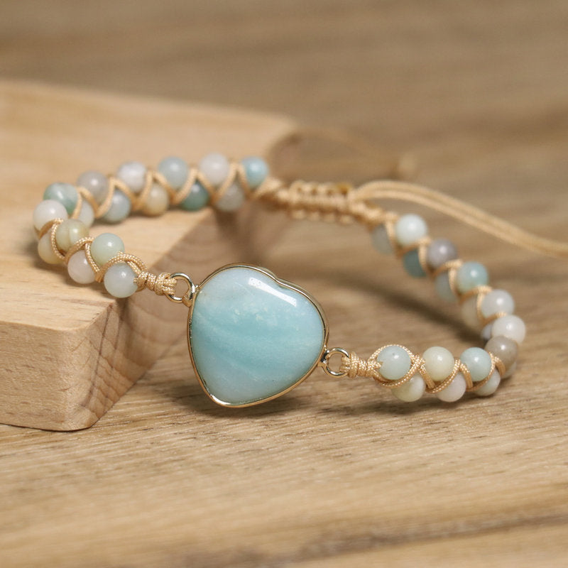 Natural Amazonite Woven Bracelet