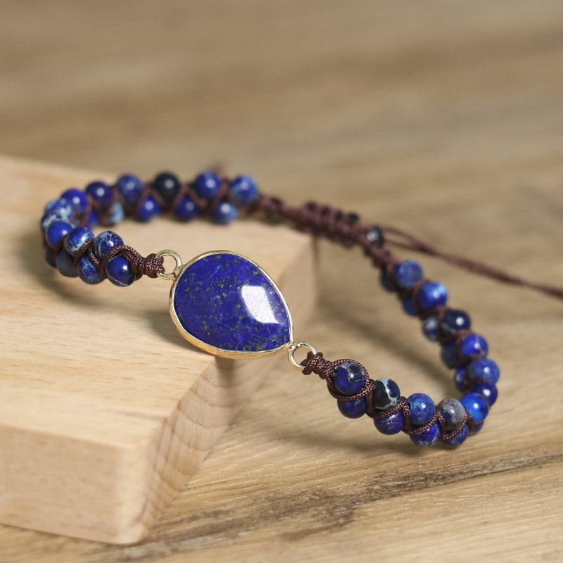 Natural Lapis Lazuli Woven Bracelet