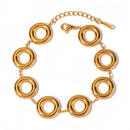 18K Gold Plated Round Style Bracelet Waterproof