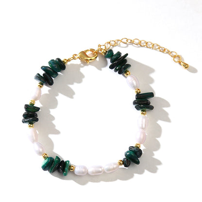 Butterfly Pendant Green Shell Baroque Pearl Bracelet